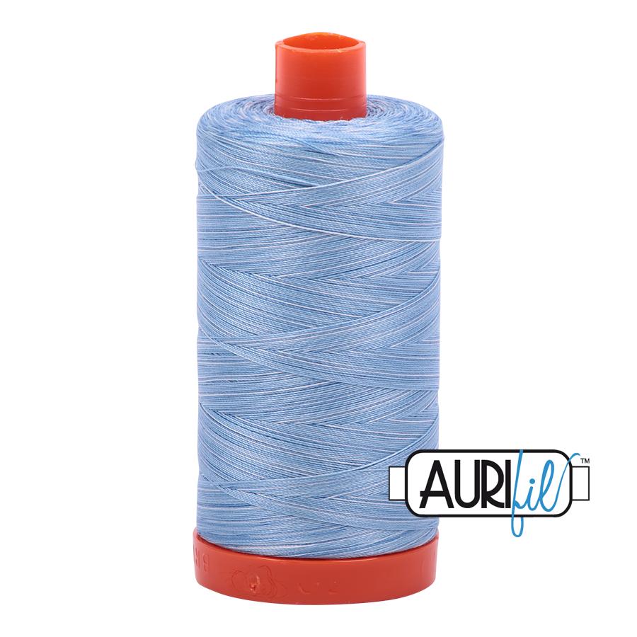 Aurifil 50 Wt. Thread - Stone Washed Denim Variegated 3770