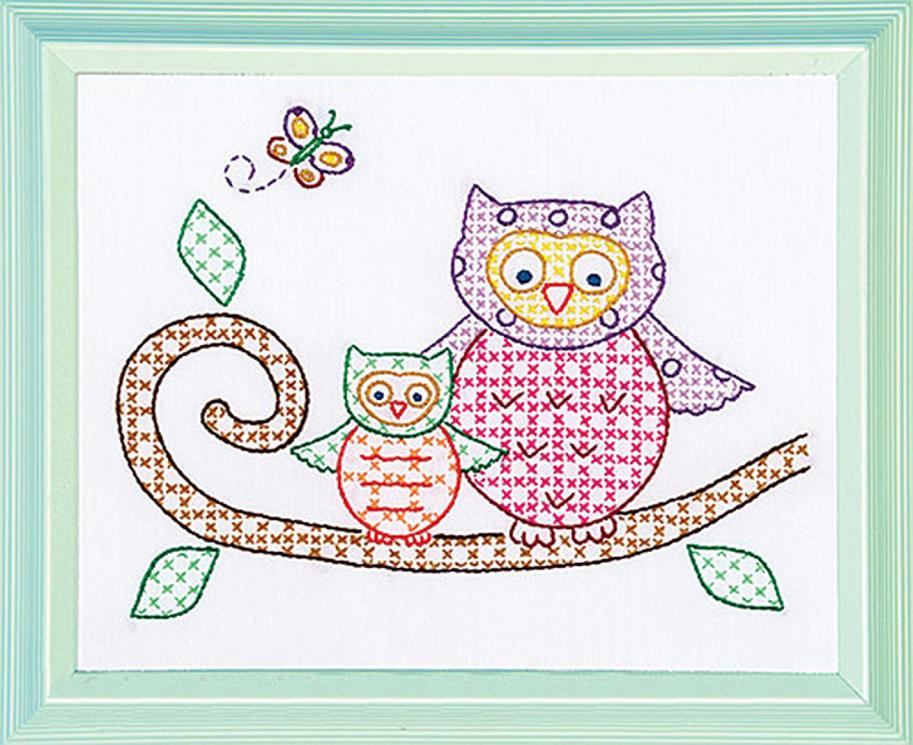 Owl Sampler Pattern 8"X10" From Jack Dempsey Inc