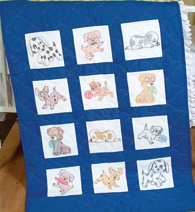 Puppies Quilt Block Set From Jack Dempsey Inc