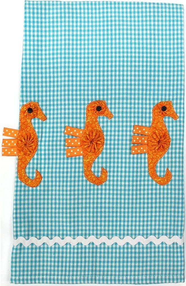 Tropical Seahorses Tea Towel