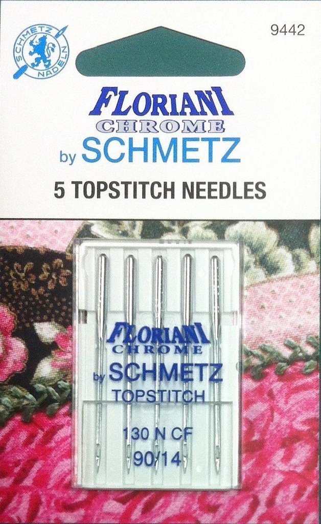 Floriani Chrome Topstitch Needles by Schmetz Size 90/14