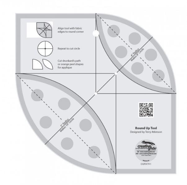 Creative Grids Round Up Tool and Quilting Ruler