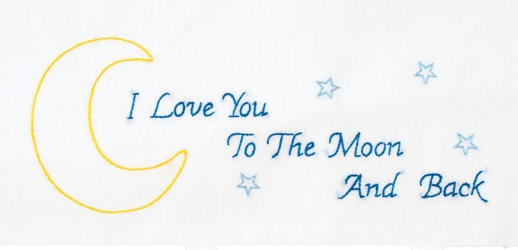 Perle Edge Pillowcases Love You To The Moon From Jack Dempsey Needle Art