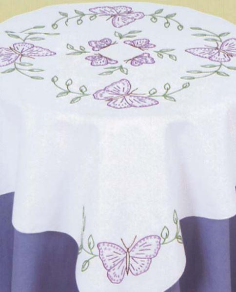 Butterflies Table Topper Stamped for Cross Stitch & Embroidery from Jack Dempsey