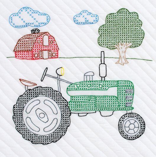 Quilt Blocks Tractor from Jack Dempsey Needle Art