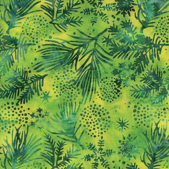 Merry & Bright Lemon Lime Sprigs/Snowballs By Island Batik