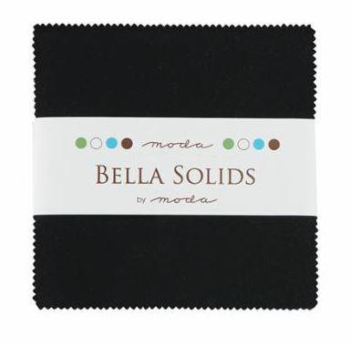 Bella Solids Charm Pack Black from Moda