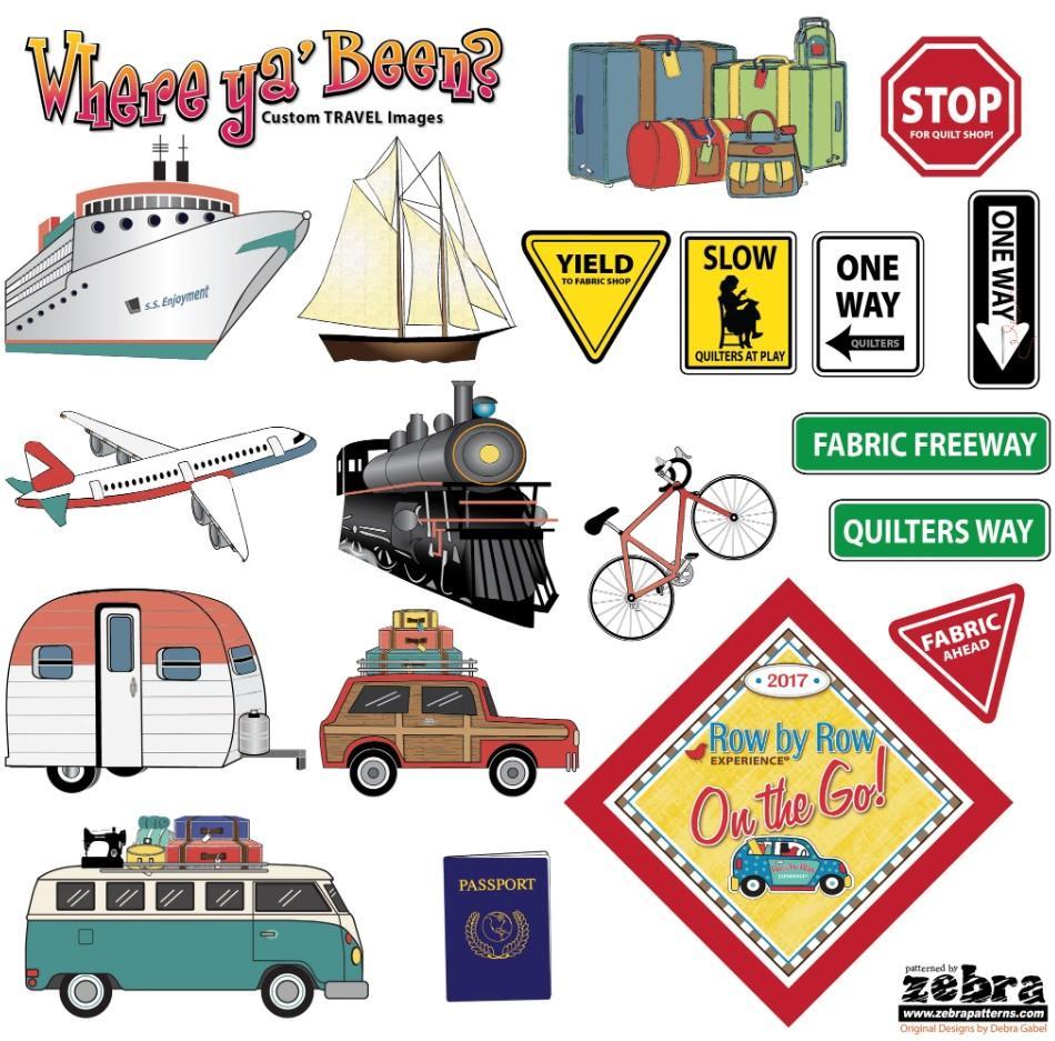 Where Ya Been? On The Go Fabric Sticker Panel From Zebra Patterns