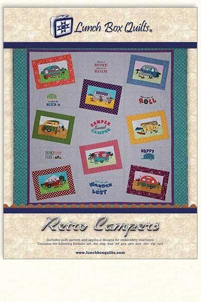 Retro Campers Machine Embroidery Pattern from Lunch Box Quilts