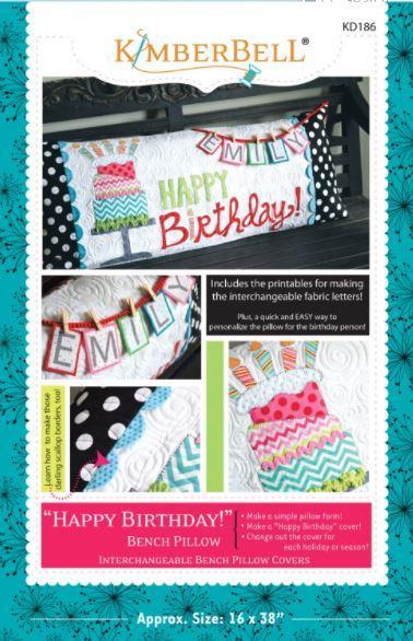 Happy Birthday Bench Pillow Pattern from Kimberbell