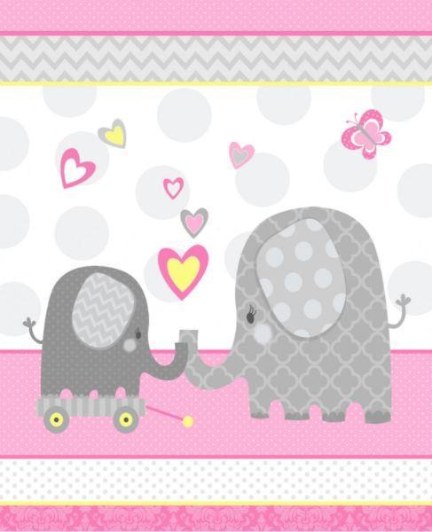 Hello Baby Pink Elephant Flannel Panel From Studio E