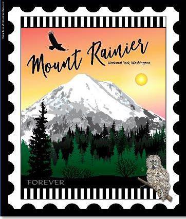 National Parks Mini Stamp Panel: Mount Rainier National Park, Washington