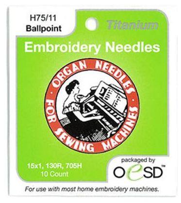 Embroidery Needles Ballpoint, 75/11 Titanium From Oesd