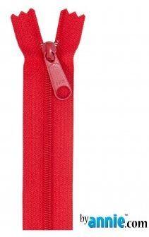 Handbag Zipper, Single Slide 24" Atom Red From Byannie.Com