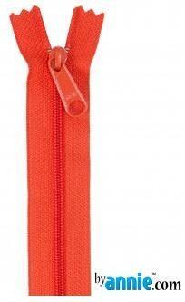 Handbag Zipper, Single Slide 24" Tangerine From Byannie.Com