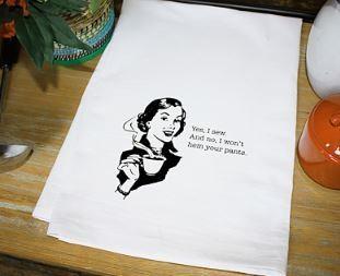 Tea Towel: Yes, I Sew, by Aunt Martha