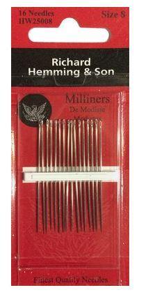 Milliner Needles, Size 8 From Richard Hemming & Son