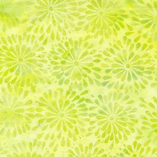 [IB-LemonRoPe] Batik Blenders Round Petal Floral Lemon Lime From Island Batik 