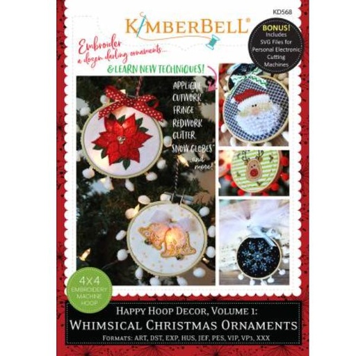 [KD-568] Happy Hoop Decor Vol 1 Whimsical Xmas Ornaments from Kimberbell