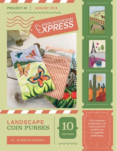 [AG-86EXP] Anita's Express Landscape Coin Purses Embroidery Pattern