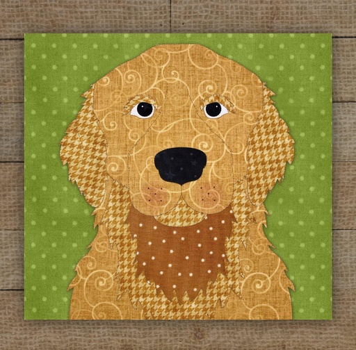 [PRE-GGldn] Golden Retriever Gold Precut Prefused Applique Kit By Leanne Anderson For The Whole Country Caboodle