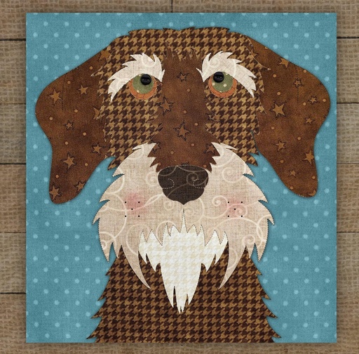 [PRE-WHDBr] Wire Haired Dachshund Brown Precut Prefused Applique Kit By Leanne Anderson For The Whole Country Ca