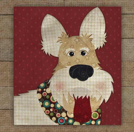 [PRE-WhSc] Wheaton Scottish Terrier Precut Prefused Applique Kit From The Whole Country Caboodle