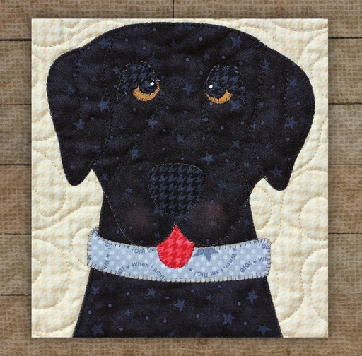 [PRE-LabB] Labrador Retriever Black  Precut Prefused Applique Kit By Leanne Anderson For The Whole Country Cabo