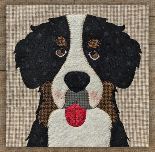 [Pre-BMD] Bernese Mountain Dog Precut Prefused Applique Kit from The Whole Country Caboodle