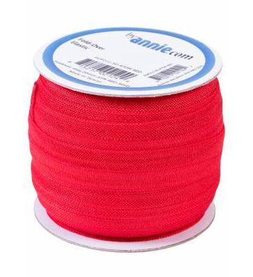 [SUP211-50-AR] Fold Over Elastic By Annie, 50 Yard Spool Atom Red