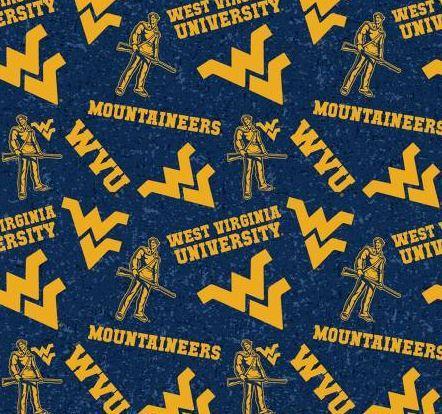 [FOT-WVAtOSSED] Ncaa-West Virginia Mountaineers Tone On Tone Cotton By Sykel