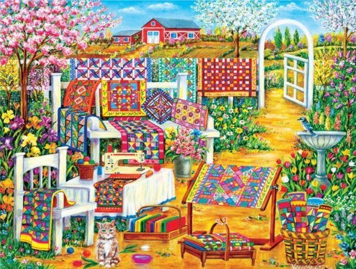 [SUN-50514] Garden Quilting Jigsaw Puzzle, 500 pc  by Vessela G from SunsOut