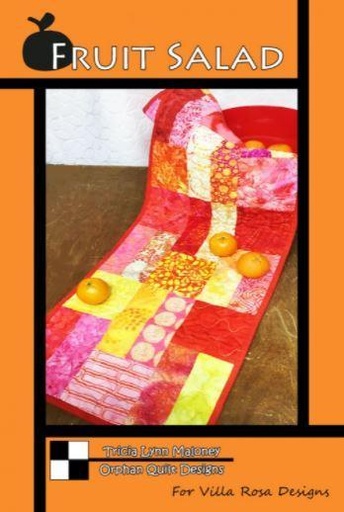 [VRD-OQ040] Fruit Salad Table Runner Pattern from Villa Rosa Desgins