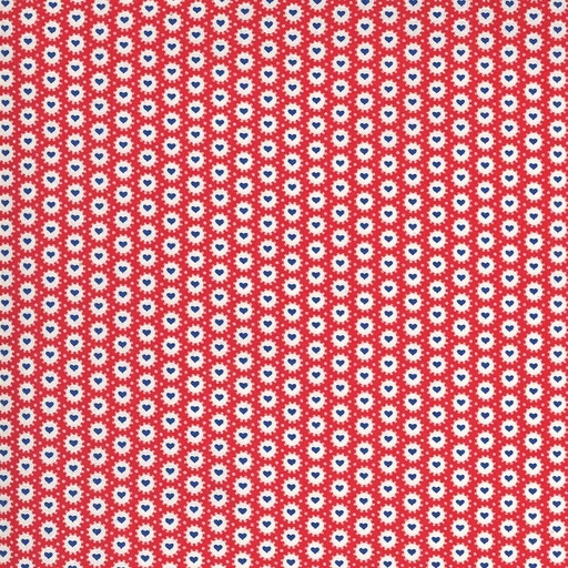 [MOD-33598-18] 30's Playtime Hearts Scarlet by Chole's Closet from Moda Fabrics