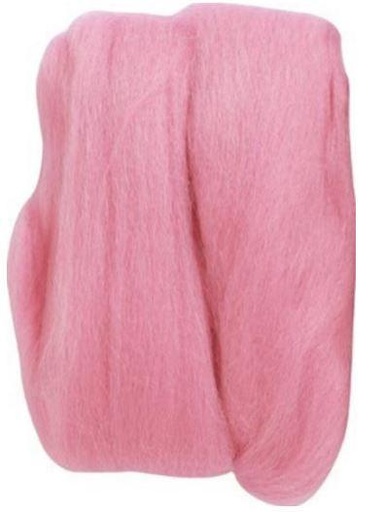 [CL-7926] Natural Wool Roving Pink from Clover