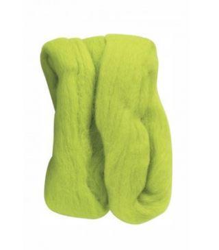 [CL-7921] Natural Wool Roving Lime Green  From Clover