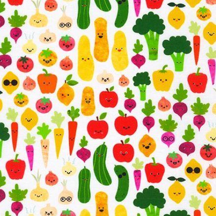 [KAF-20948-195] Farm To Table Veggies White By Ann Kelle Designs  From Robert Kaufman