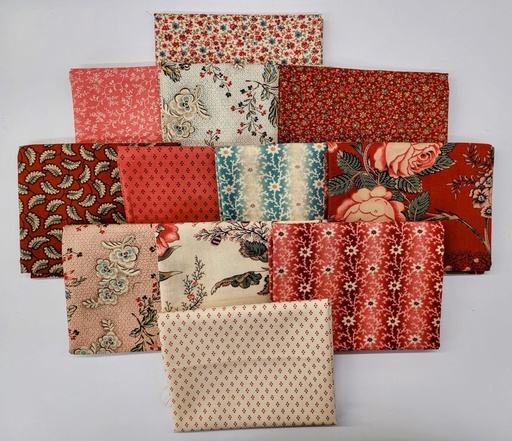 [PP-KGGRedF4] Kate's Garden Gate Red Fat Quarter Bundle from Moda