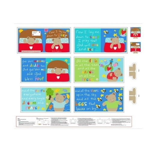 [STE-4612-P] Huggable & Loveable Sleep Soft Book Panel By Sandra Magsamen From Studio E