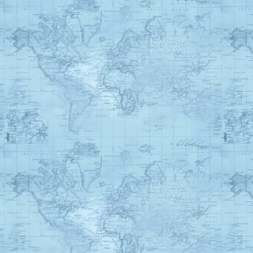 [MM-DCX9859-BLU] World Traveler Sea Navigation Blue By Michael Miller