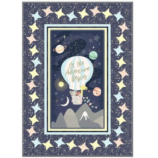 [PP-StarBrightNavy] Star Bright Crib Quilt From P&B Textiles