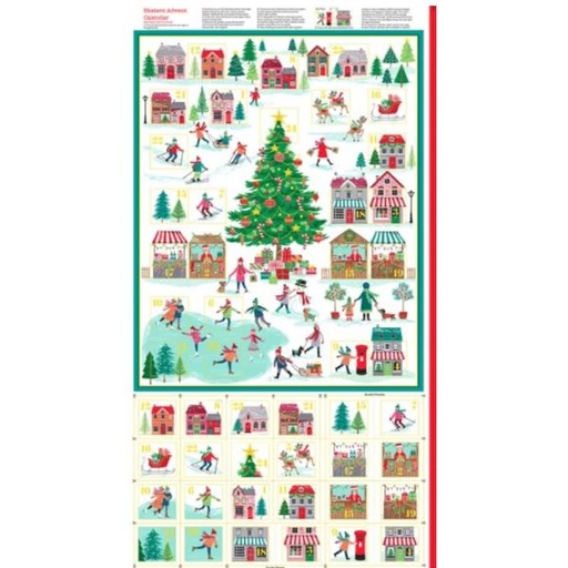 [AND-2464-1] Skaters Advent Calendar Teal By Makower For Andover