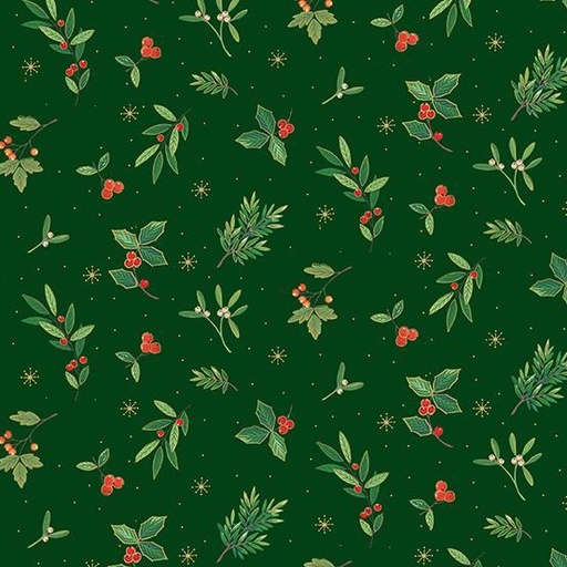 [AND-2492-G] Festive Foliage Scatter Green By Andover