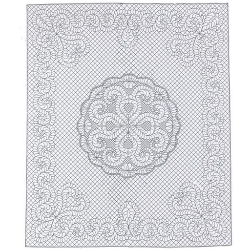 [BEN-92909PK] Fantasy Feathers White Wholecloth Quilt Top Panel 