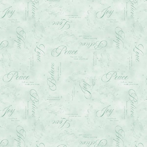 [WP-39741-777] Medley in Red Allover Words Mint from Wilmington Prints