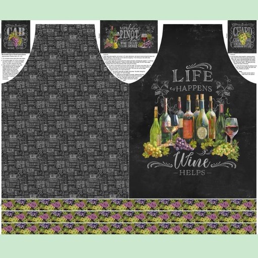 [NOR-24559-99] Life Happens Apron Panel By Ellen & Clark Studio For Northcott