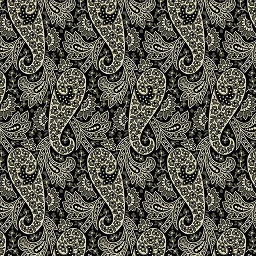 [AND-333-K] Reminiscence Paisley Black From Andover Fabric