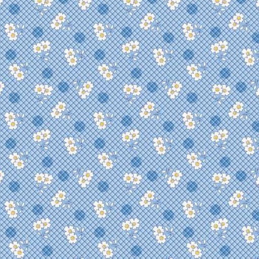 [RB-12281-BLU] Basin Feedsacks Daisy Blue By Stacy West For Riley Blake 