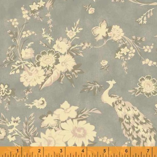 [WF-52912-2] Traveler Dreamers Garden Heathered Grey By Jeanne Horton For Windham Fabrics