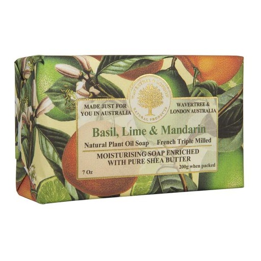 [WTL-BasilLimeMan] Basil Lime & Mandarin 7Oz Bar Soap By Wavertree & London